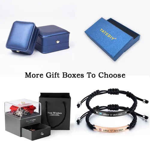 Vista 6 de Pulseras personalizadas con nombre para parejas, pulseras ajustables de acero inoxidable grabadas personalizadas, regalo para hombres, mujeres