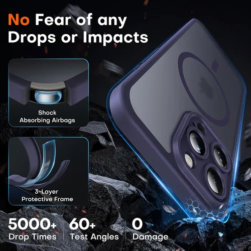 Vista 785 de TOCOL Funda para iPhone 11, compatible con Magsafe, protección completa de cámara, imanes integrados, protección contra caídas, funda translúcida