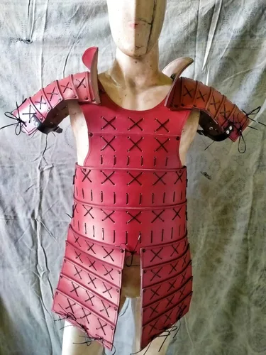 Vista 4 de Armadura samurai de cuero medieval SCA larp réplica disfraz
