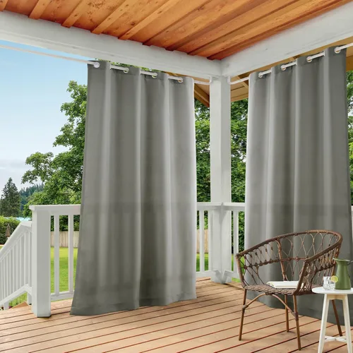 Vista 26 de Town & Country Basics Cabana - Cortinas pesadas para interiores y exteriores, opacidad de filtrado de luz con ojales en la parte superior, repelente