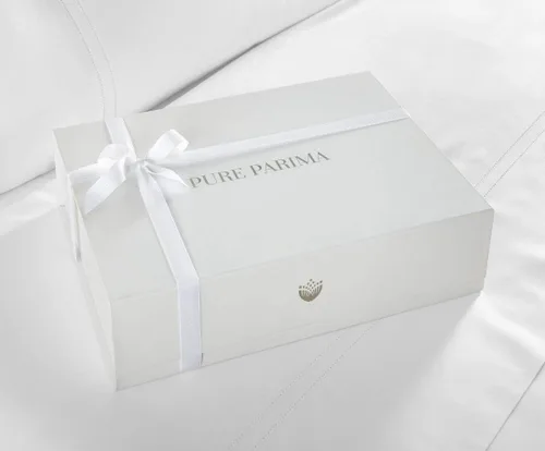 Vista 3 de Pure Parima Triple Luxe Sateen Hotel Collection - Juego de sábanas 100% algodón egipcio certificado, bordado Baratta, King, Ártico