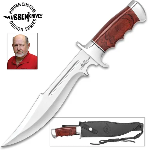 Vista 7 de Gil Hibben Legionnaire Bowie Knife II con funda de cinturón de cuero