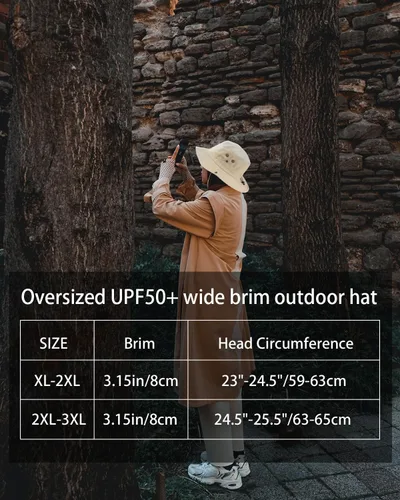 Vista 5 de Zylioo XXL - Sombrero de sol de gran tamaño UV Boonie, sombreros de pesca transpirables de secado rápido, repelentes al agua, sombreros de verano