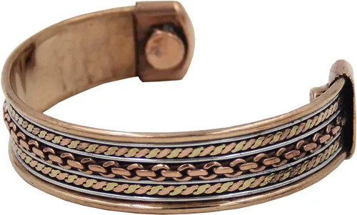 Vista 4 de Pulsera de cobre trenzado para artritis, golf, deportes, dolores y dolores, Sin gemas.