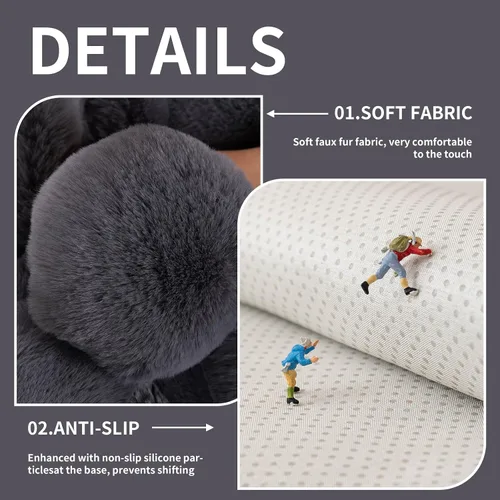 Vista 3 de Funda para sofá de piel sintética, funda de sofá de felpa suave y cálida, funda antideslizante para sofá seccional, protector de muebles lavable