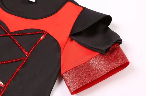 Vista 4 de Costumerry Disfraz de diablo para niñas con cuernos de diablo, diadema para fiesta de Halloween