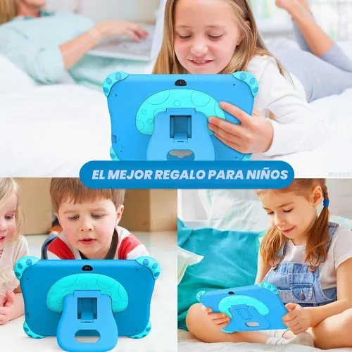 Vista 8 de YINOCHE Tablet infantil de 7 pulgadas con funda, tabletas WiFi para niños, tableta Android para niños, almacenamiento de 32 GB, cámara doble, funda