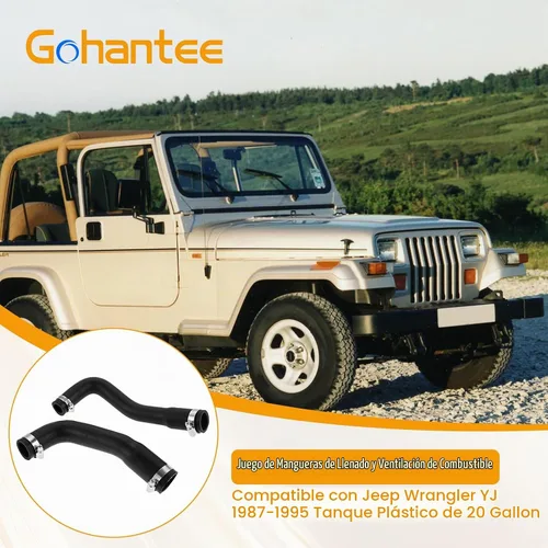 Vista 4 de gohantee Kit de Manguera de Relleno de Combustible y Manguera de Ventilación Compatible con Jeep Wrangler YJ 1987-1995 Tanque de Plástico de 20