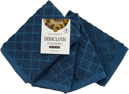Vista 2 de Diamond Weave - Juego de 4 paños de cocina neutros sólidos, 100 % algodón, secado suave, ultra absorbente, juego de 4 multiusos, para uso diario