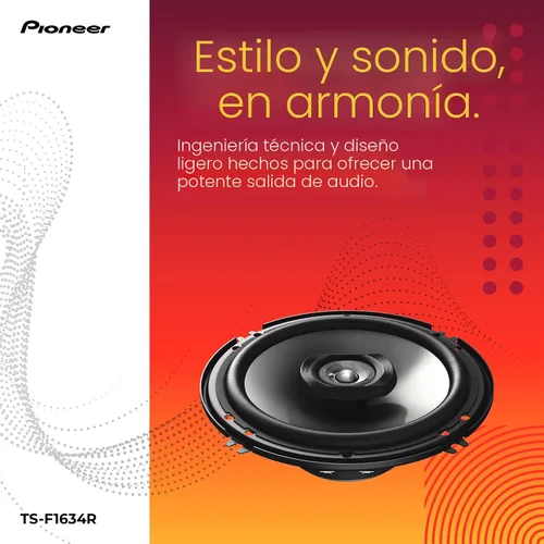 Vista 3 de PIONEER F-Series TS-F1634R - Altavoces de 2 vías de 6.5 pulgadas (par) - 200W máximo, sonido equilibrado + agudos suaves, excelente reemplazo