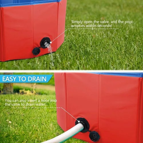 Vista 6 de Dyna-Living Piscina infantil para perros, piscina plegable para perros/gatos/niños, portátil de PVC antideslizante, para mascotas y cachorros