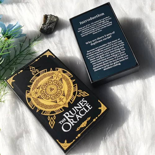 Vista 2 de Han Yu Bowen Oracle Cards - Baraja de tarot de runas de doble color para principiantes con significados