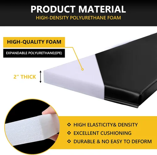Vista 3 de Almohadilla de pared para gimnasio, protector de pared para cancha de baloncesto, alfombrilla protectora de pared de espuma de 2 pulgadas de grosor
