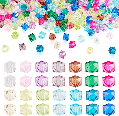 Vista 39 de FASHEWELRY 200 cuentas de oso de acrílico transparente, color mixto, cuentas espaciadoras de oso de gomitas, mini osos lindos granos sueltos a