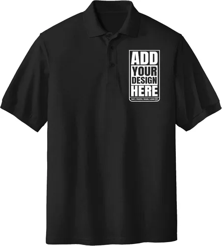 Vista 2 de S4E Diseña tu propia camiseta polo premium personalizada con tacto de seda