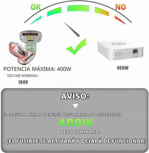 Vista 3 de Convertidor de voltaje reductor de 120V a 100V 500W para electrodomésticos