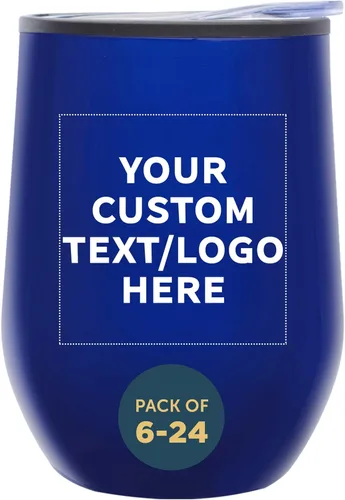 Vista 18 de DISCOUNT PROMOS Vasos de vino personalizados sin tallo de 12 onzas, juego de 6/12/24, paquete a granel personalizado, aislados, perfectos para vino