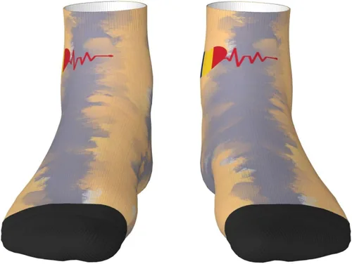 Vista 2 de Romanian Heartbeat I Love Romania Heart Flag Ankle Socks Winter Low Cut Sports Warm Comfort Breathable Casual Socks For Mens And Womens