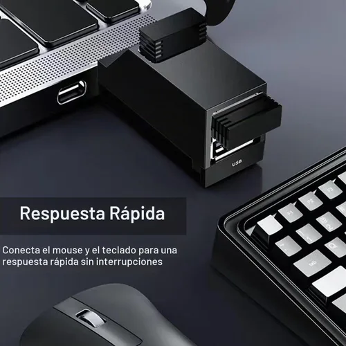 Vista 7 de VIENON Adaptador USB de 3 puertos, concentrador USB 3.0, divisor USB-A 1 a 3 para teclado, disco duro móvil, disco U, cámara, ratón, etc