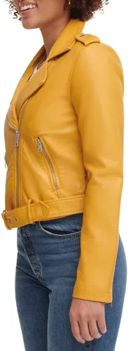 Vista 3 de Levi's Women's Faux Leather Belted Motorcycle Jacket (Standard & Plus Sizes)