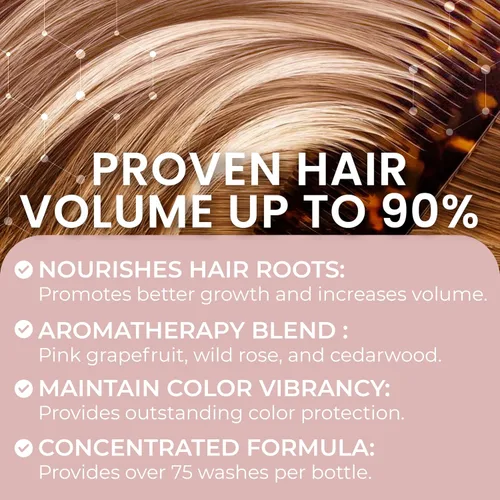 Vista 5 de Juego de champú y acondicionador voluminizador para cabello fino Hidratante, nutritivo, aumenta el volumen, la textura y el brillo Ideal