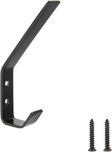 Vista 7 de Amazon Basics Gancho curvado de zinc para bata, color negro plano, paquete de 5 Curvo