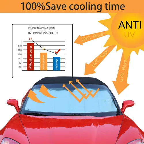Vista 5 de Parasol para parabrisas compatible con Chevrolet Corvette C6 2005-2013, parasol plegable para ventana delantera, visera de protección solar