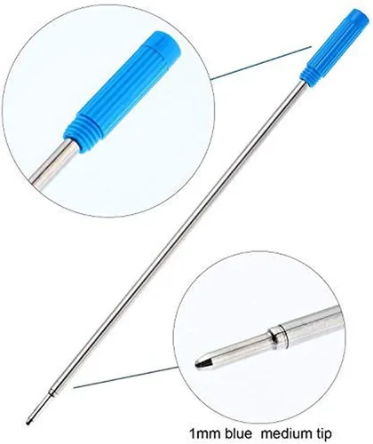 Vista 9 de 5 recambios de bolígrafo reemplazables, 4.5 pulgadas (4.6 in) y punta media de 0.039 in/0.028 in, recambio de bolígrafo azul/negro/rojo