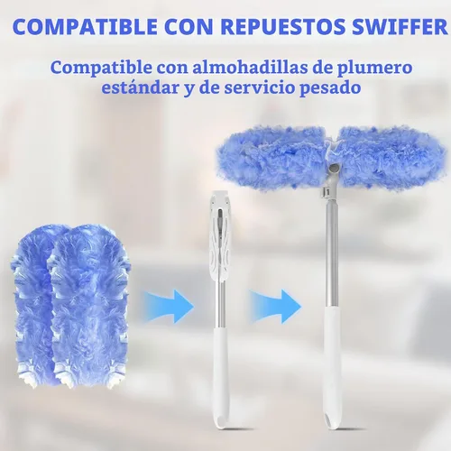 Vista 3 de Duster Mango extendido y plumero largo, compatible con Swiffer, 65.7