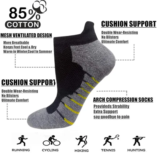 Vista 5 de 358 pares de calcetines de compresión de cobre para tobillo para mujeres y hombres soporte de arco para fascitis plantar mejor para atletismo