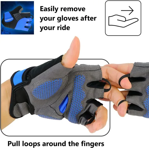 Vista 5 de LuxoBike Guantes de ciclismo para hombre almohadilla de gel de 0.197in Guantes de ciclismo especializados ultra transpirables Guantes de bicicleta