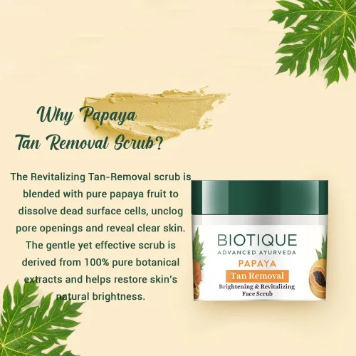 Vista 5 de Biotique BIO PAPAYA Bronceado revitalizante - Exfoliante de eliminación 75gm/2.65 Fl.Oz