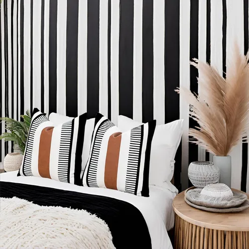 Vista 7 de Funda de Almohada Euro de Rayas Estilo Granja 26x26 Funda de Cojín de Acento Grande Cuero Sintético Blanco y Negro Funda de Almohada Decorativa