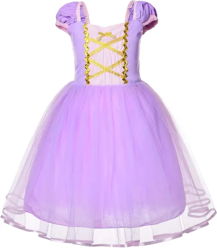 Vista 3 de Little Girls Princess Costume For Birthday Party With Headband