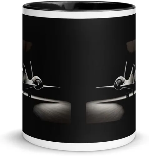 Vista 2 de SR-71 Blackbird Military Aviation Blanco y Negro Taza