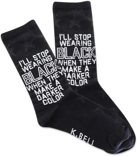 Vista 55 de K. Bell, calcetines retro varsity de lechuga para mujer Adultish (negro)
