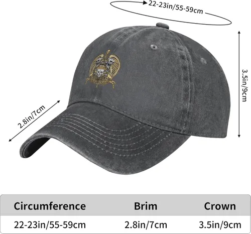 Vista 8 de Cowboy Hat Trendy Hats for Man and Women Djustable Four Season Outdoor Baseball Cap of Hell Skull with Angel Deep Heather