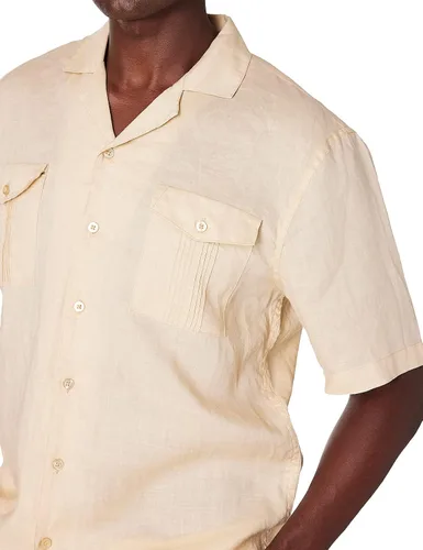 Vista 3 de Isle Bay Linens Camisa Guayabera de manga corta 100 Ramie para hombre