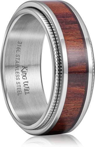 Vista 88 de King Will Anillo giratorio de acero inoxidable 316L para hombres y mujeres, 0.315 in de dragón/nudo celta, anillo para ansiedad para aliviar