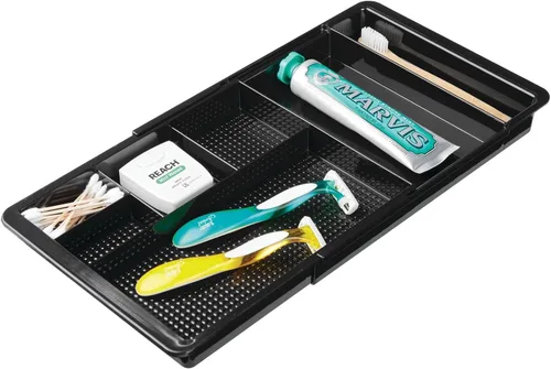 Vista 8 de mDesign Organizador de cajones de plástico expandible y contenedor de almacenamiento para suministros de oficina, lápiz de gel, marcador