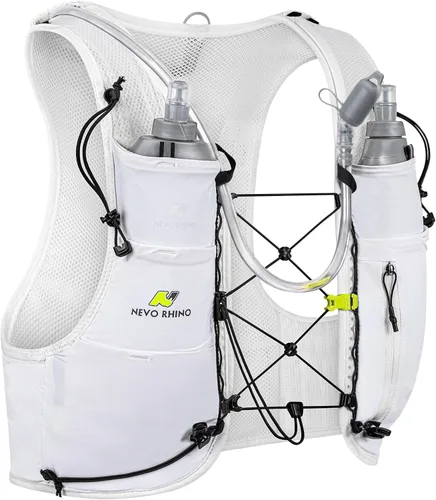 Vista 9 de N NEVO RHINO Running Hydration Vest with 1.5L Water Bladder & Dual 500ml Soft Flask for Men Women,Adjustable Lightweight 5L Water Backpack for