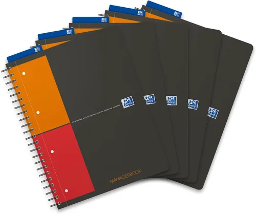 Vista 15 de OXFORD 100104329 Activebook International A4 + a cuadros con índice indexable y bolsillo para documentos, bloque de cuaderno en espiral gris, una