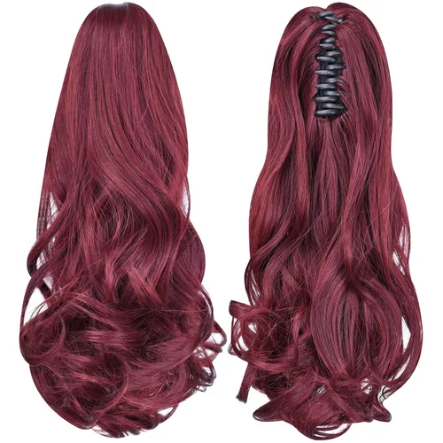 Vista 41 de extensión de cola de caballo, extensión de pelo con pinza de 12" cola de caballo rizada corta Extensión de pelo sintético de aspecto natural
