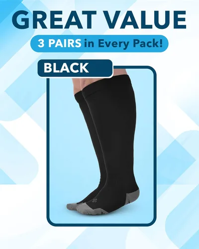 Vista 5 de Doctor's Select® Plus Size Compression Socks for Women Wide Calf - 3 Pairs
