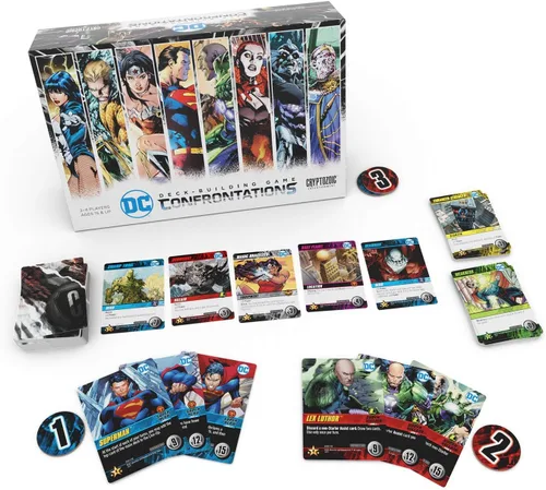 Vista 2 de DC Deck-Building Game: Confrontations - Emocionante formato 2v2 - Ocho personajes icónicos de DC para jugar - Independiente, compatible con la serie