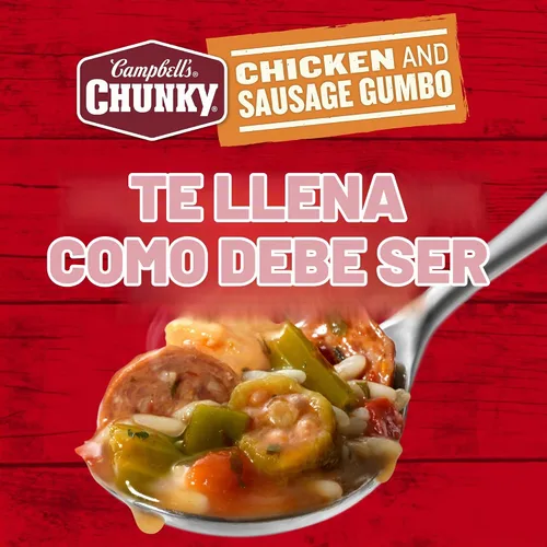 Vista 7 de Sopa Campbell’s Chunky, guiso de pollo y salchicha gumbo, lata de 18.8 onzas líquidas