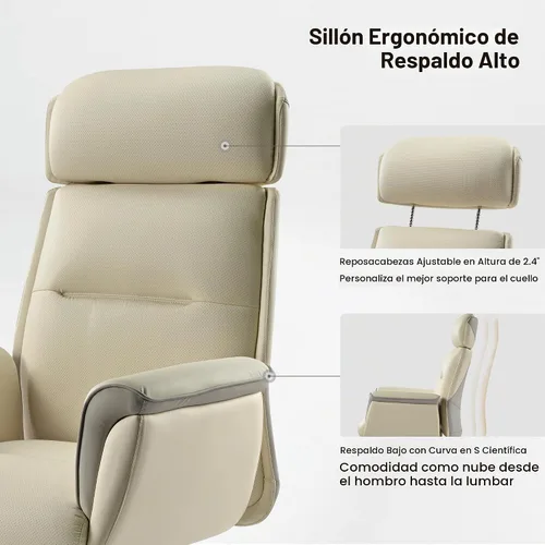 Vista 5 de EUREKA ERGONOMIC Silla de oficina de cuero de microfibra, silla de escritorio ergonómica, silla ejecutiva para juegos de oficina, cómoda silla