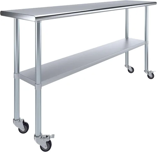Vista 41 de Mesa de trabajo de acero inoxidable, mesa de metal