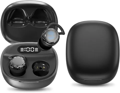 Vista 2 de Mini auriculares invisibles para dormir, Bluetooth inalámbrico para dormir cómodamente de lado, auriculares ultra pequeños para pequeños canales