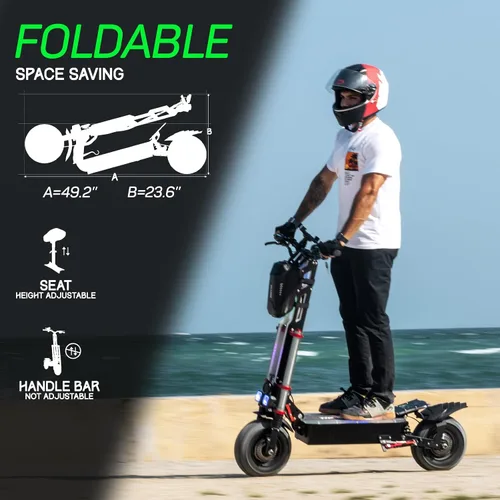 Vista 8 de Electric Scooter Adult K8 6000w Dual Motor, Max Speed 50MPH Range 70 Miles, 12 Inch Street Tires Commuter Dual Suspension E-Scooter with Seat and